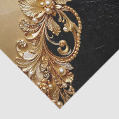 Gold Floral Embellishments Tissue Paper Seidenpapier (Detail)