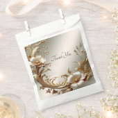 Gold Floral Favor Bag Geschenktütchen (Ausgeschnitten)