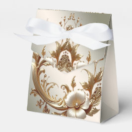Gold Floral Favor Box Geschenkschachtel