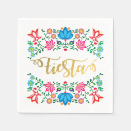 Gold Floral Fiesta mexikanische Folkart Napkins Serviette