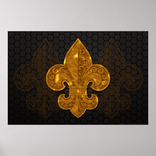 Gold Floral Fleur Poster #1 (Vorne)