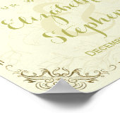 Gold Floral Frame Begrüßungszeichen für Hochzeitse Poster (Ecke)