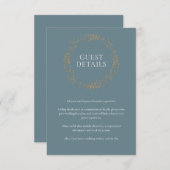 Gold Floral Garland Gastinformationen Begleitkarte (Vorne/Hinten)