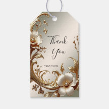Gold Floral Gift Tag