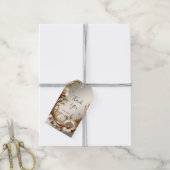 Gold Floral Gift Tag Geschenkanhänger (Mit Garn)