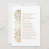 Gold Floral Gipskraut Elegante Hochzeit Einladung (Vorderseite)