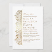 Gold Floral Gipskraut Elegante Probe Abendessen Einladung (Vorderseite)