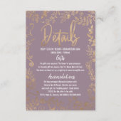 Gold Floral Glitzer Ombre Mauve Lilac Details Begleitkarte (Vorderseite)