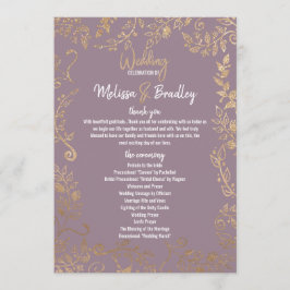 Gold Floral Glitzer Ombre Mauve Lilac Programme