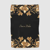 Gold Floral Golf Handtuch (Vorderseite)