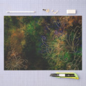 Gold Floral Grunge Damask Seidenpapier (Handwerk)