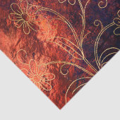 Gold Floral Grunge Damask Seidenpapier (Detail)