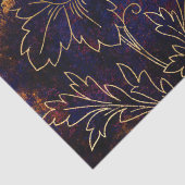 Gold Floral Grunge Damask Seidenpapier (Detail)
