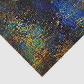 Gold Floral Grunge Damask Seidenpapier (Detail)