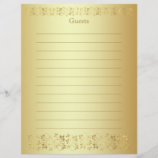 Gold Floral Guest Book (Vorderseite)