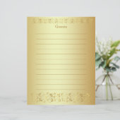 Gold Floral Guest Book (Stehend Vorderseite)