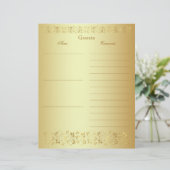Gold Floral Guest Book (Stehend Vorderseite)