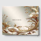 Gold Floral Guest Book Gästebuch (Rückseite)