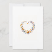 Gold Floral Heart Brautparty Einladung (Rückseite)