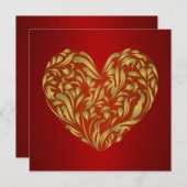 Gold Floral Heart on Red (Vorne/Hinten)