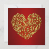 Gold Floral Heart on Red (Vorderseite)