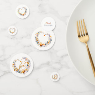 Gold Floral Hearts Brautparty Konfetti