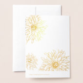 Gold Floral, Hochzeitseinladung, Foil Card Folienkarte (Rückseite mit Umschlag)