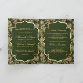 Gold Floral Hunter Green Islamische Hochzeit Einladung (Innenseite)