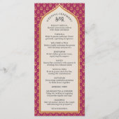 Gold Floral Indian & Hindu Wedding Program Card Programm (Vorderseite)
