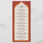 Gold Floral Indian & Hindu Wedding Program Card Programm (Vorderseite)