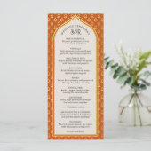 Gold Floral Indian & Hindu Wedding Program Card Programm (Stehend Vorderseite)