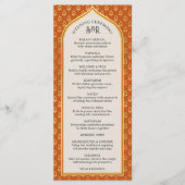 Gold Floral Indian & Hindu Wedding Program Card Programm (Vorderseite)