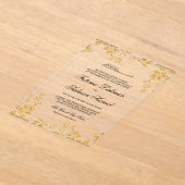 Gold Floral Islamic Muslim Wedding Acryleinladungen (Ablage )