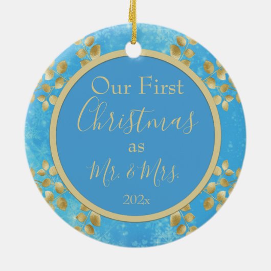 Gold Floral Keramik Ornament (Hinten)