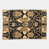 Gold Floral Kitchen Handtücher (Horizontal)