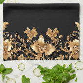 Gold Floral Kitchen Handtücher (Gefaltet)