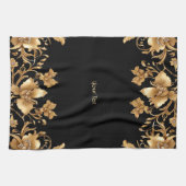 Gold Floral Kitchen Handtücher (Horizontal)