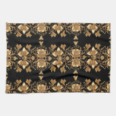Gold Floral Kitchen Handtücher (Horizontal)