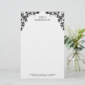 Gold Floral Lace Briefpapier (Stehend Vorderseite)
