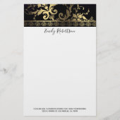 Gold Floral Lace Briefpapier (Vorderseite)