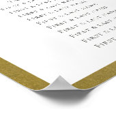 GOLD FLORAL LAUREL WREATH WEDING SITZPLATTE POSTER (Ecke)