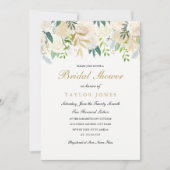 Gold Floral Leaf Brautparty laden Einladung (Vorderseite)