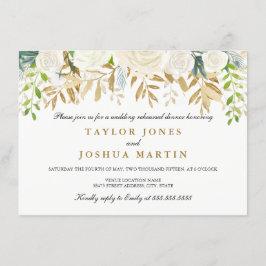 Gold Floral Leaf Probe Dinner einladen Einladung