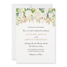 Gold Floral Leaf Wasserfarbe Einladung