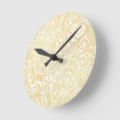 Gold floral leaves pattern runde wanduhr (Winkel)
