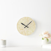 Gold floral leaves pattern runde wanduhr (Zuhause)