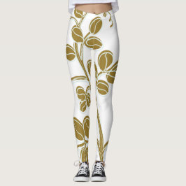 Gold Floral Leggings