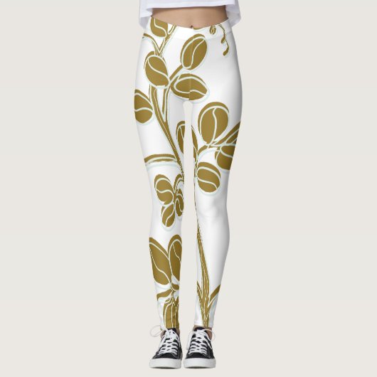 Gold Floral Leggings (Vorderseite)