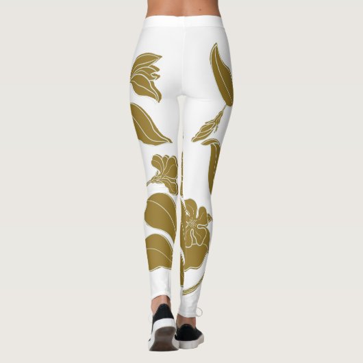 Gold Floral Leggings (Rückseite)