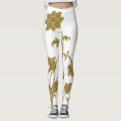 Gold Floral Leggings (Vorderseite)